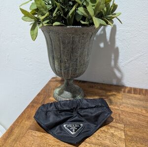 PRADA Logo Plate pet muffler Re-Nylon/Dogwear Scarf Nylon Black Small Dog Or Cat